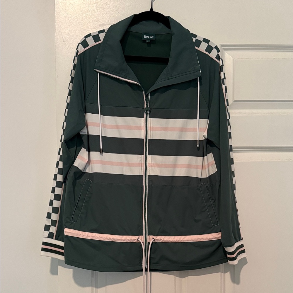 Fore All Nancy Track Jacket Green - Size Medium